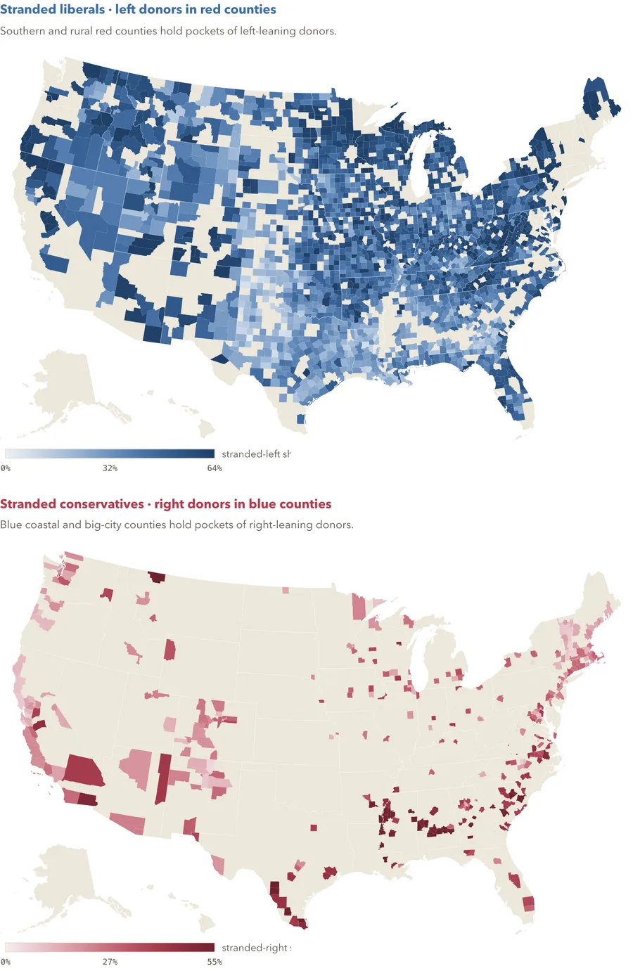 Two maps of the embattled donor